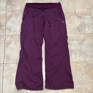 lululemon athletica Wide Leg Pants in Deep Plum